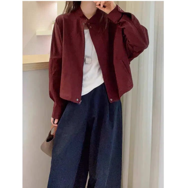 复古立领工装夹克外套女欧洲站2025早秋新款欧货女装小个子上衣潮
