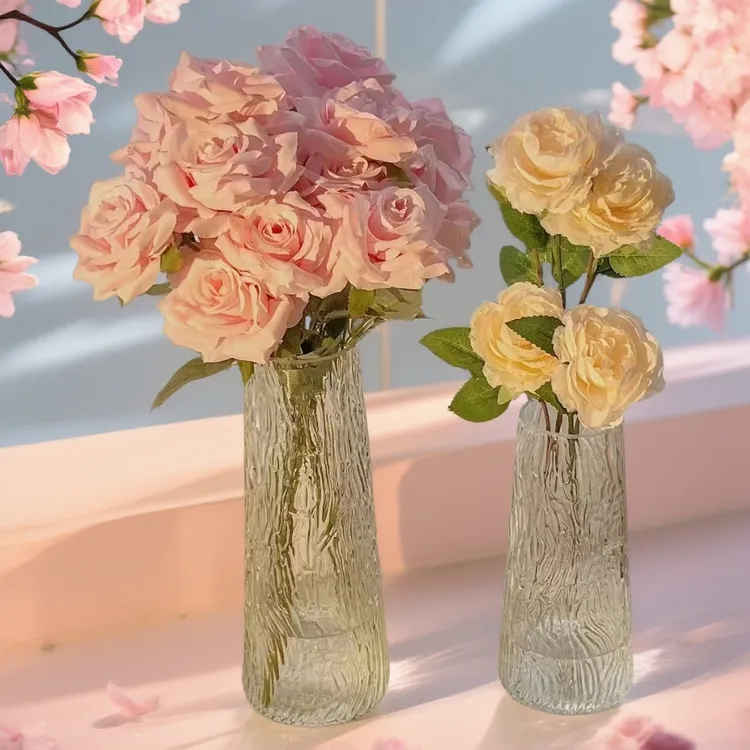 玻璃花瓶透明水养富贵竹轻奢大号客厅插花瓶摆件桌面台面家里现代
