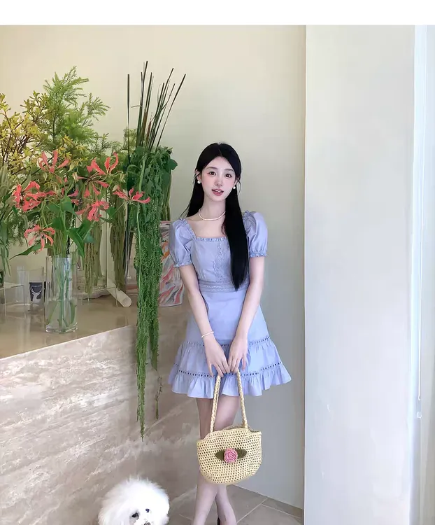 【仲夏甜心 summer 】夏日邂逅 蕾丝绣花连衣裙