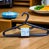 【6只装衣架】衣架黑色简约塑料防滑无痕家用加粗晾晒衣服收纳