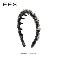 弗弗西FFX【黛影】设计师定制款高颅顶小香风百搭精致优雅齿梳发箍