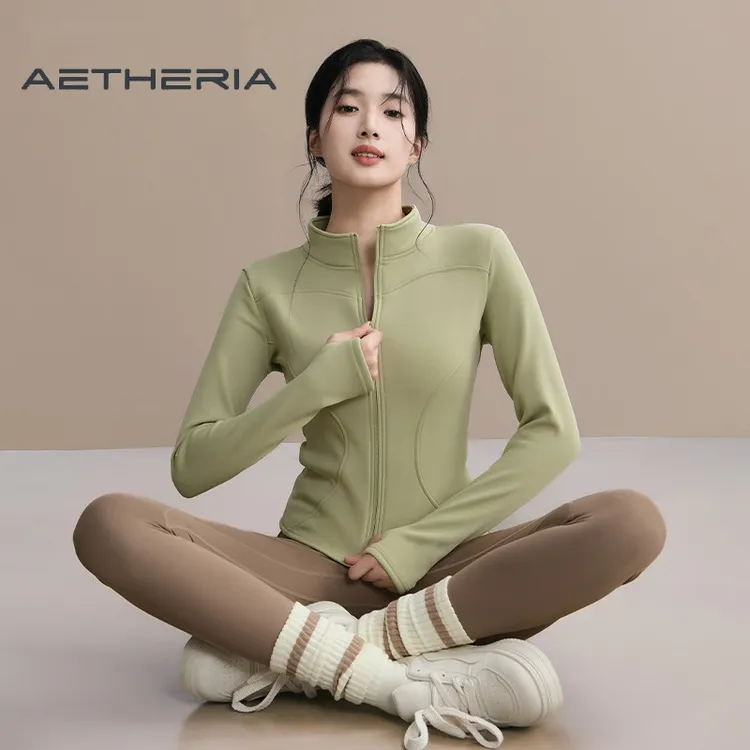 秋季新款瑜伽服女运动外套加绒上衣专业普拉提训练跑步健身套装商品图