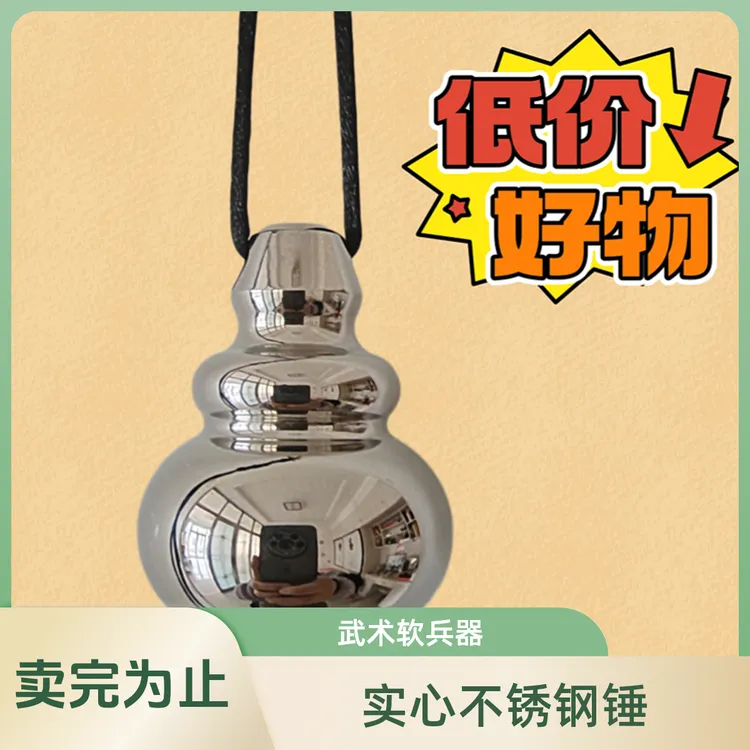 追潮宏登武术流星锤葫芦锤一体实心锤不锈钢锤健身锤软兵器棉绳
