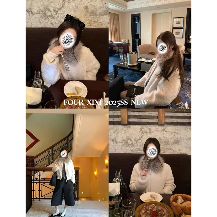XIXI2025NEW! | 里斯本电车 |毛领秋冬时髦款网红加厚毛毛外套