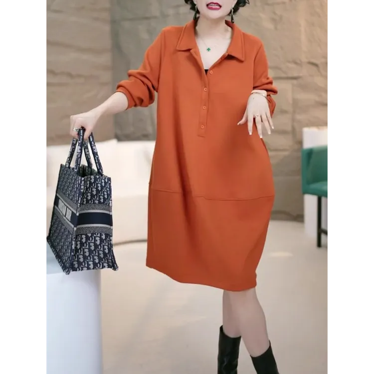 高级感百搭卫衣连衣裙女2025春秋新款高档时尚宽松显瘦气质中长裙