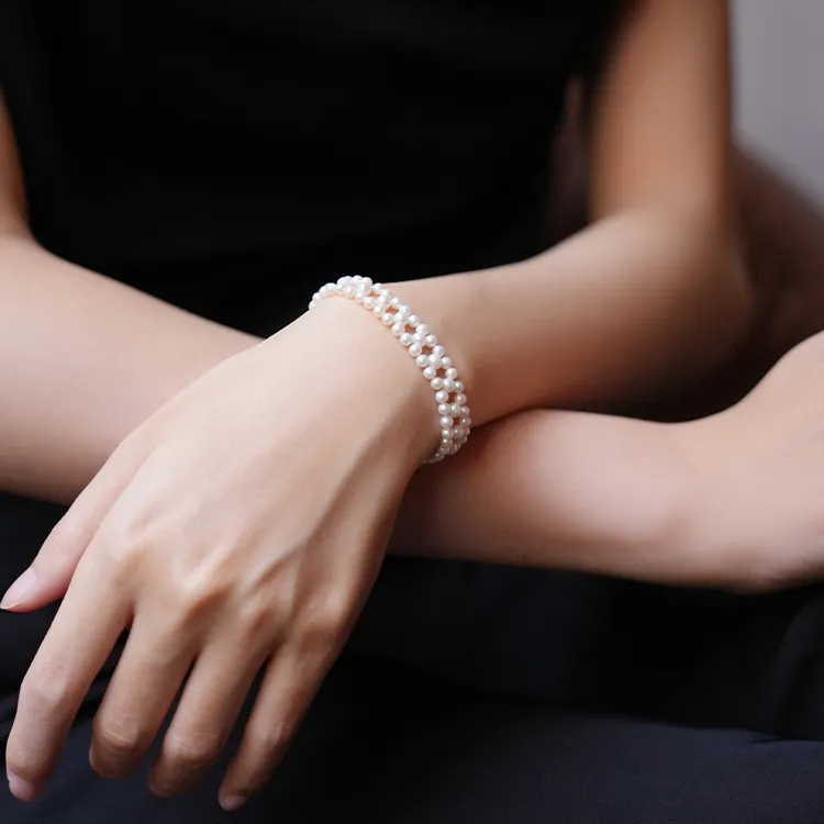 【海东鉴宝】明星同款天然珍珠手链轻奢气质手串4mm(商城）