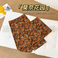 现货【涵胖胖】莫奈花园~秋季美拉德色系花朵油画A字半裙LY9675【B】