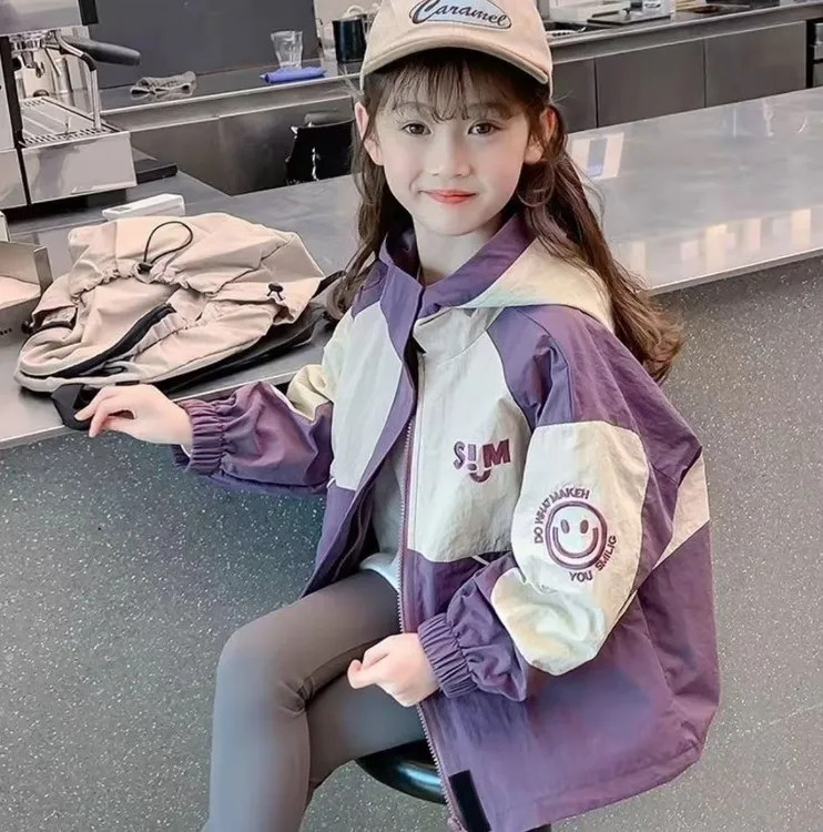 女童外套春秋款2025新款洋气童装冲锋衣儿童秋装衣服女孩秋季上衣