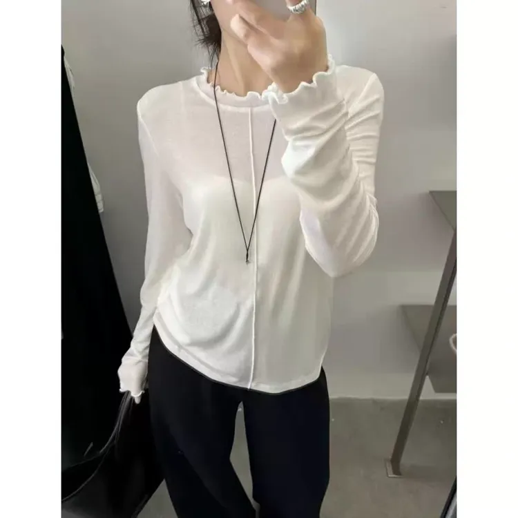 Nalian/拿恋豆子优选-欧洲站气质轻熟风百搭纯色针织衫  DZ98903