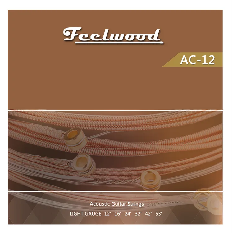 【弗尔伍德】民谣吉他琴弦1套6根装AC-12送换弦器拨片2个