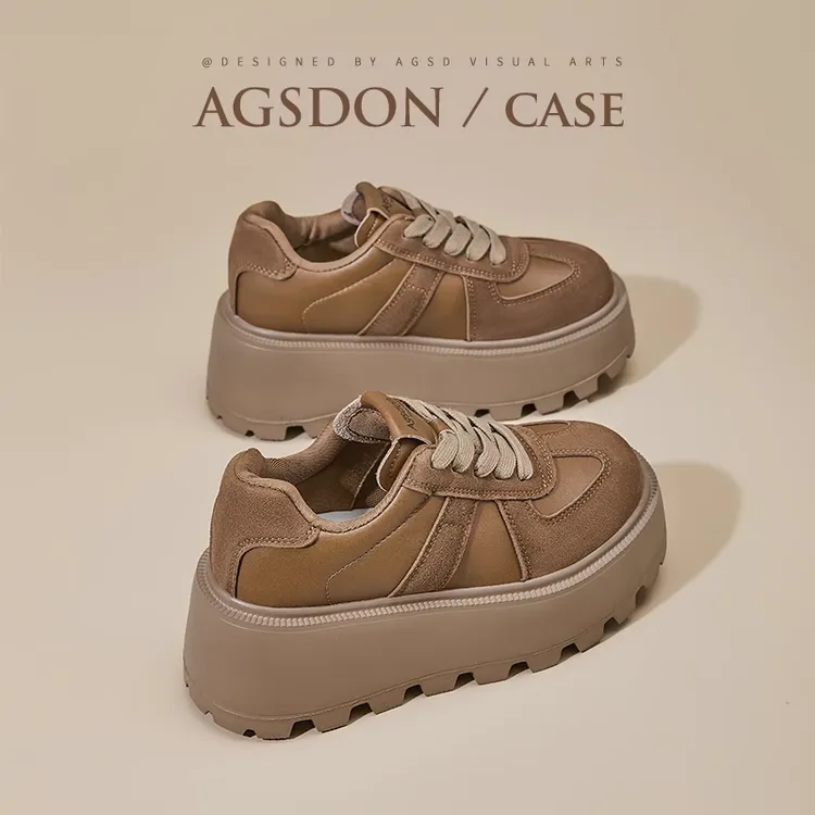 /奥古狮登厚底德训鞋女2025新款春夏季爆款百搭板鞋运动鞋复古Q