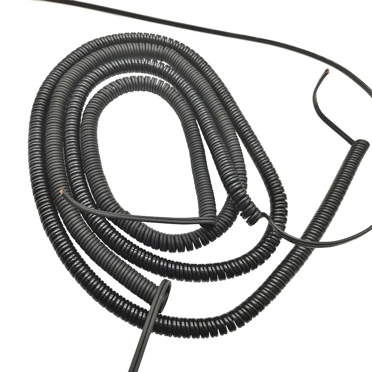 国标2芯0.3-0.75平方双并线抄网杆螺旋线 娃娃机一体杆专用弹簧线