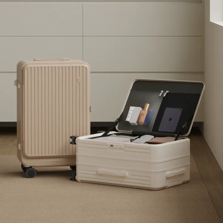 2025新款侧开口行李箱男女拉杆箱结实耐用大容量密码旅行箱子皮箱