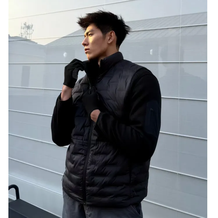 WINWIN轻量化新国标90白鸭绒马甲立领简约高级纯色内胆羽绒背心