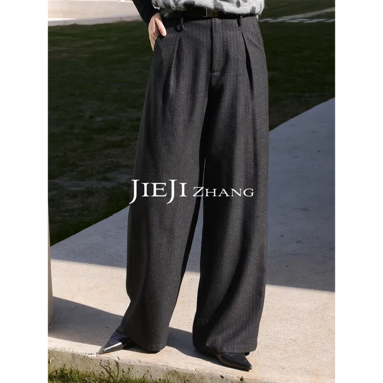 【JIEJI ZHANG】高级定制秋冬时尚设计款百搭混纺裤351183