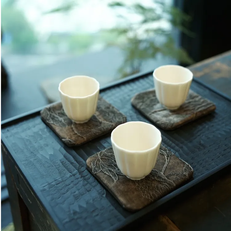 油丝香云纱茶垫杯垫 壶垫茶席 莲花桌垫置物垫 原创手工布艺