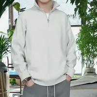 闻琾男士秋冬简约半拉链立领毛衣 宽松休闲高级感针织衫上衣