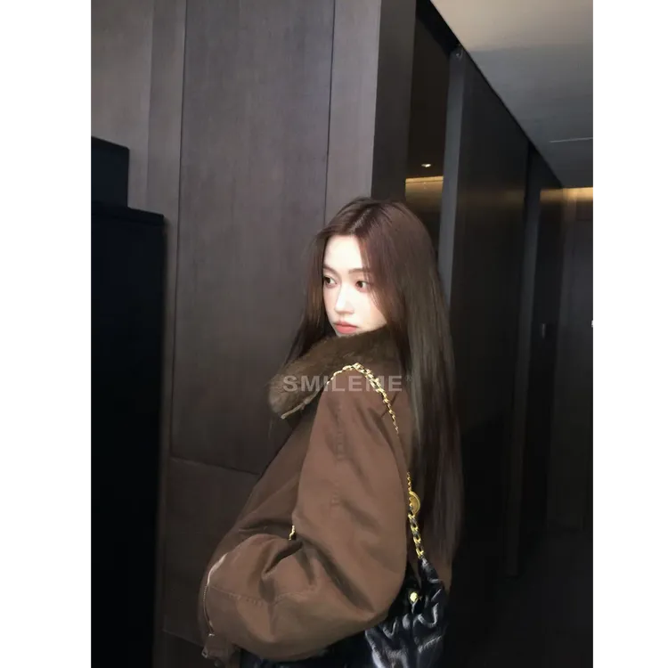 SMILEME【雪国漫游】冬季90白鹅绒狐狸毛保暖羽绒派克服MA02725411