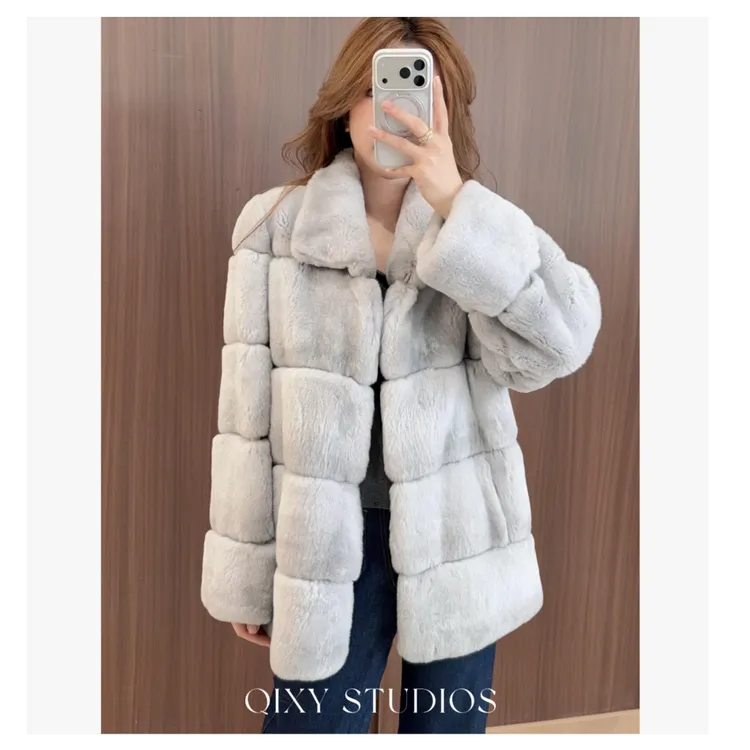 【粉丝专享】蓝宝石青紫蓝兔龙猫皮草外套#BHYCH023皮草外套女