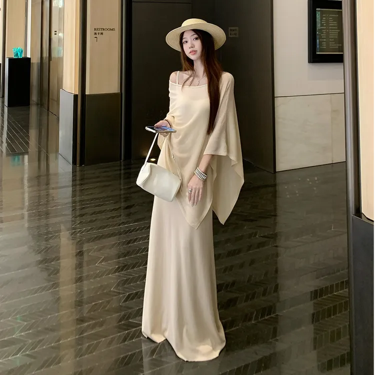 2025夏季清透美人1OO天丝凉感连衣裙罩衫套组法式气质显瘦套装