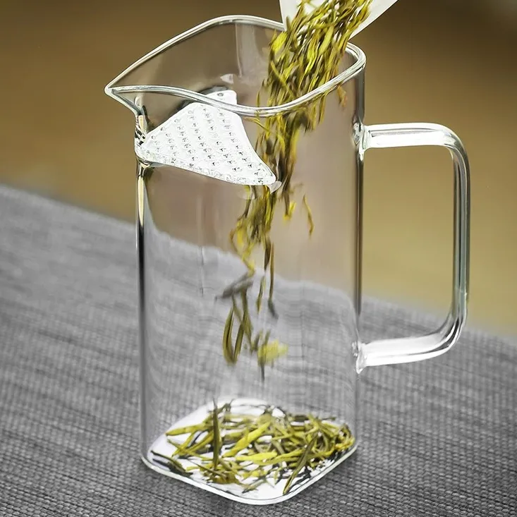 耐热月牙茶壶茶漏过滤一体玻璃泡茶壶绿茶分茶器茶水分离公道杯