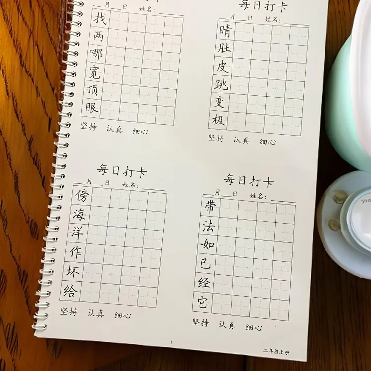 每日练字帖减压人教版同步二年级练字帖打卡上册老师推荐
