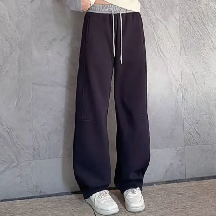 TTY（加绒） 2025深秋韩系休闲女童高腰慵懒垂感抽绳直筒卫裤278178
