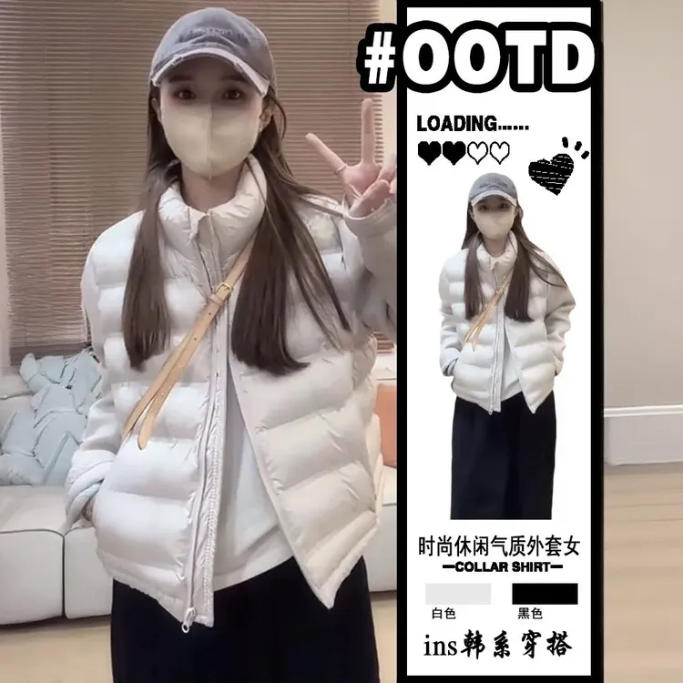 2025冬季新款短款棉服夹克拼接立领棉衣小个子棉袄外套高级瑜伽服