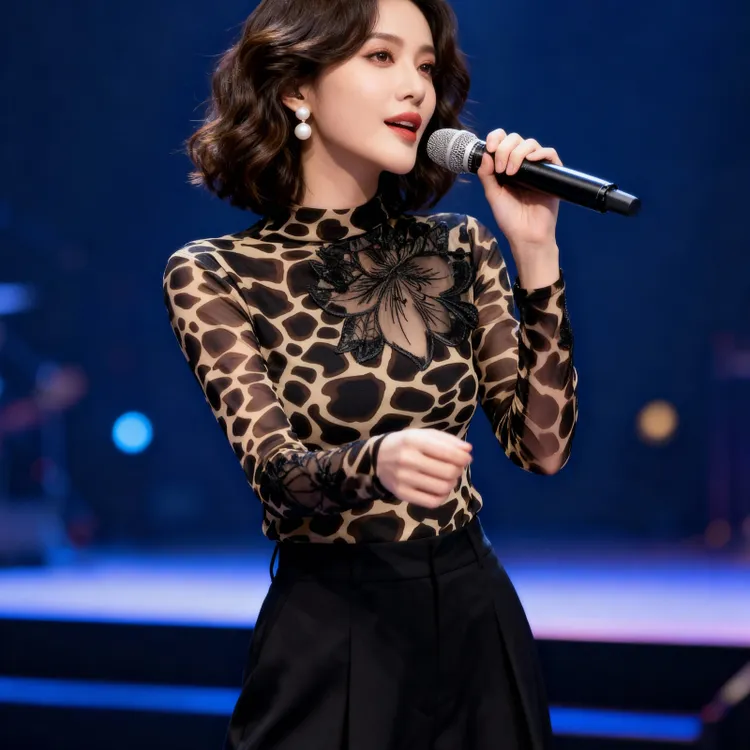 秋冬潮牌时尚女装网纱上衣高级感内搭外穿打底衫百搭精致长袖t恤