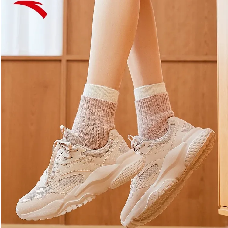 安踏引力休闲鞋女鞋冬季2025新款轻便软底运动鞋老爹鞋通勤运动鞋