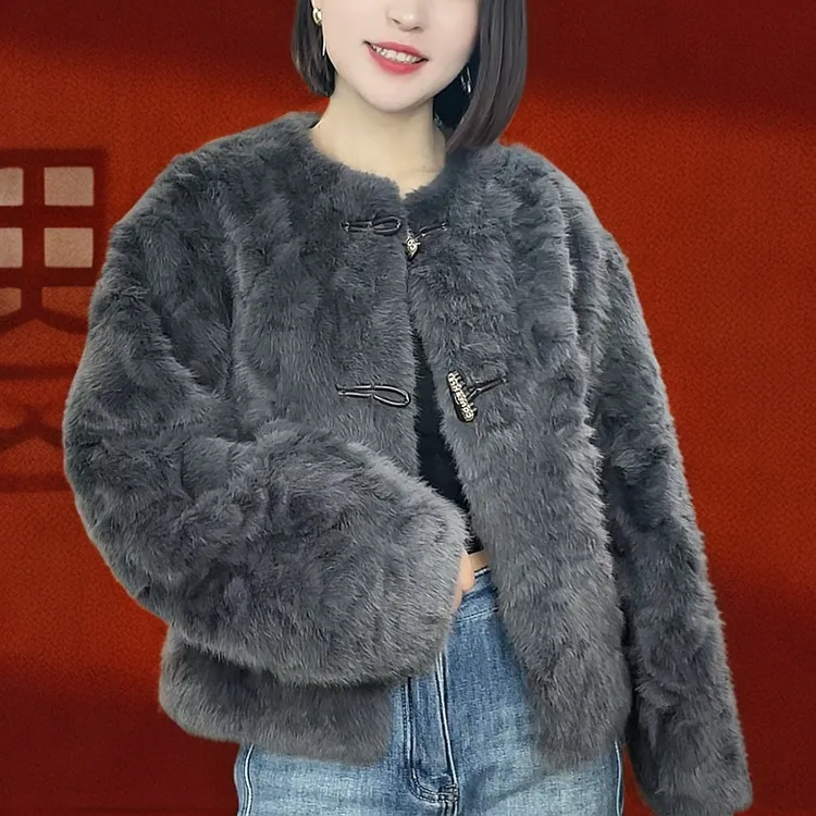  【淼姐专属新春战袍】小狐洋早春网红春季新款貂绒皮毛一体外套