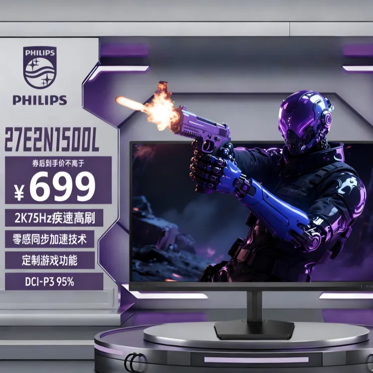 飞利浦EV奕威27E2N1500L显示器27英寸2K75Hz外接电竞同款显示器