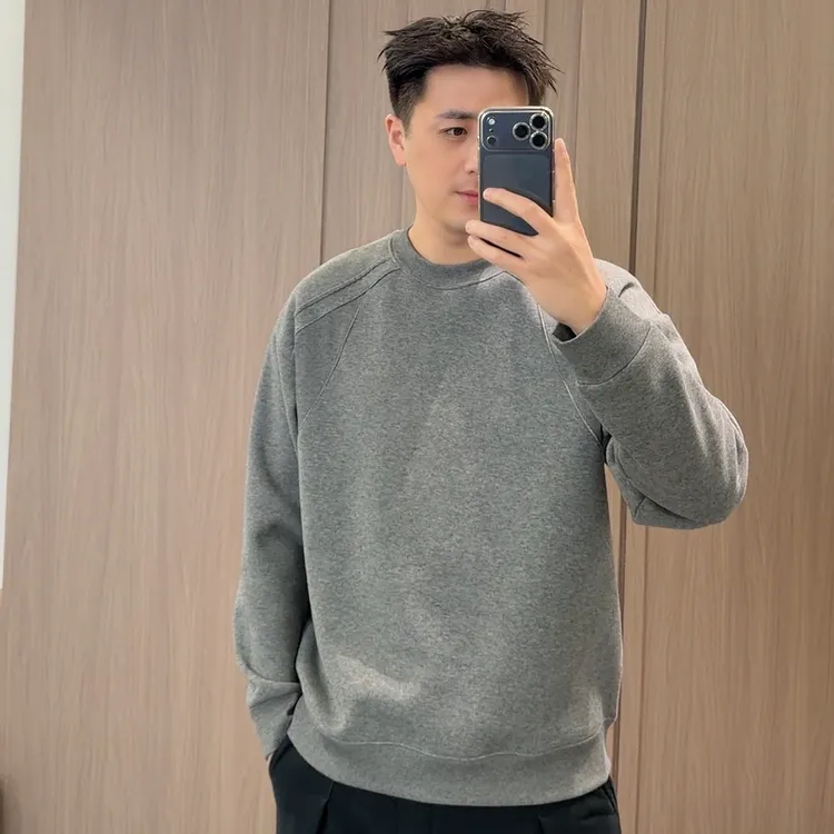 WANZISHUSHU/丸子叔叔冬季拼接设计款加绒保暖卫衣JJ89152