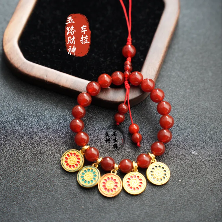 出入平安五路财神原创diy汽车挂件（定制产品，非质量问题NO退换）