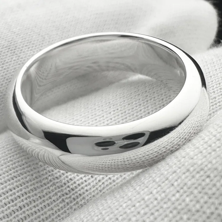 足银银制品 足银999高背泥鳅背戒指百搭高级加厚亮面实心无镀层