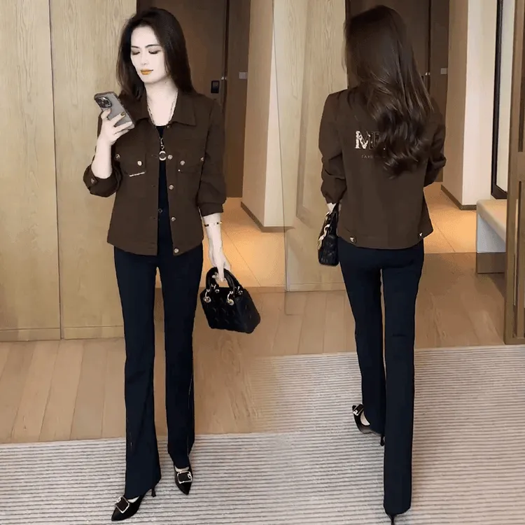 韩版时尚休闲牛仔短外套女2025秋季新款小个子宽松显瘦百搭夹克潮