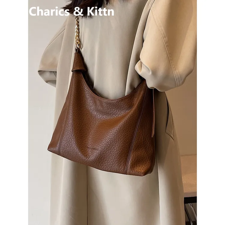 Charics&Kittn包包女2025新款真皮托特包单肩包大容量斜挎腋下包