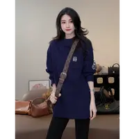 小乖逃双色奥粒绒加绒加厚藏蓝卫衣蓝罗家美澳棉6119