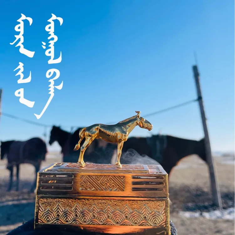 赛马香薰炉礼盒装金色赛马香薰炉送礼