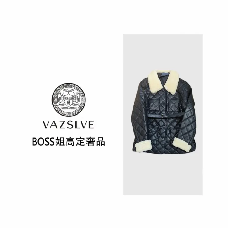 【VAZSLVE/全新奢品】捡漏小香家菱格加绒真皮羊皮鹅绒皮衣保暖外套