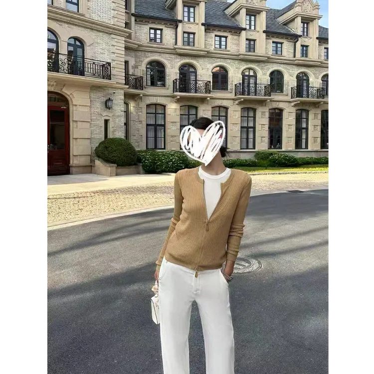 【松弛老钱风】秋季复古时尚宽松针织开衫休闲外套百搭上衣女Y1446