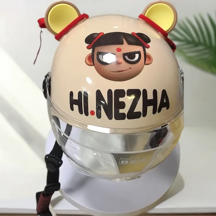 电动车冬季头盔饰品熊耳朵可爱摩托车电瓶车装饰全盔配件随意贴