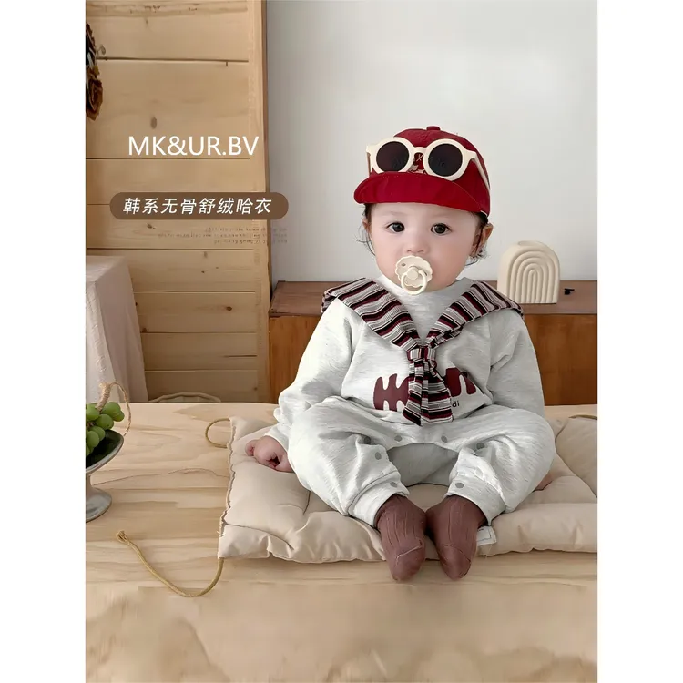 MK&UR.BV婴春秋款男女宝宝连体衣外出洋气爬行服婴幼长袖秋季爬服