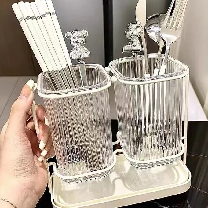 轻奢筷子收纳盒筷子筒壁挂筷笼篓桶家用勺子刀具收纳架厨房置物架