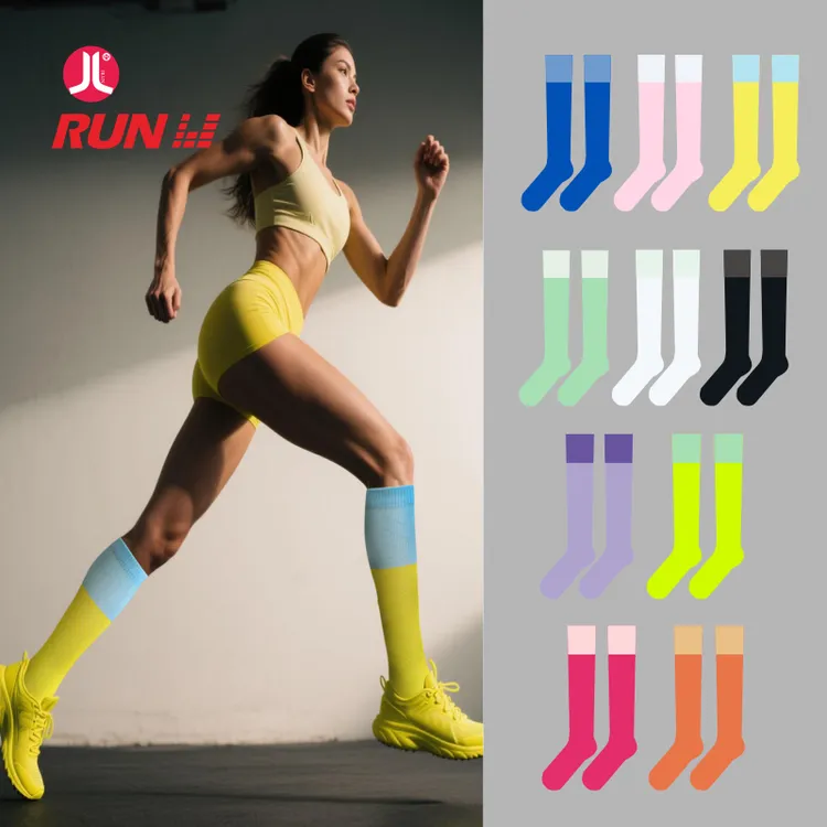 单双积仑压力小腿袜速干防滑运动袜骑行袜子跑步跳操美腿袜