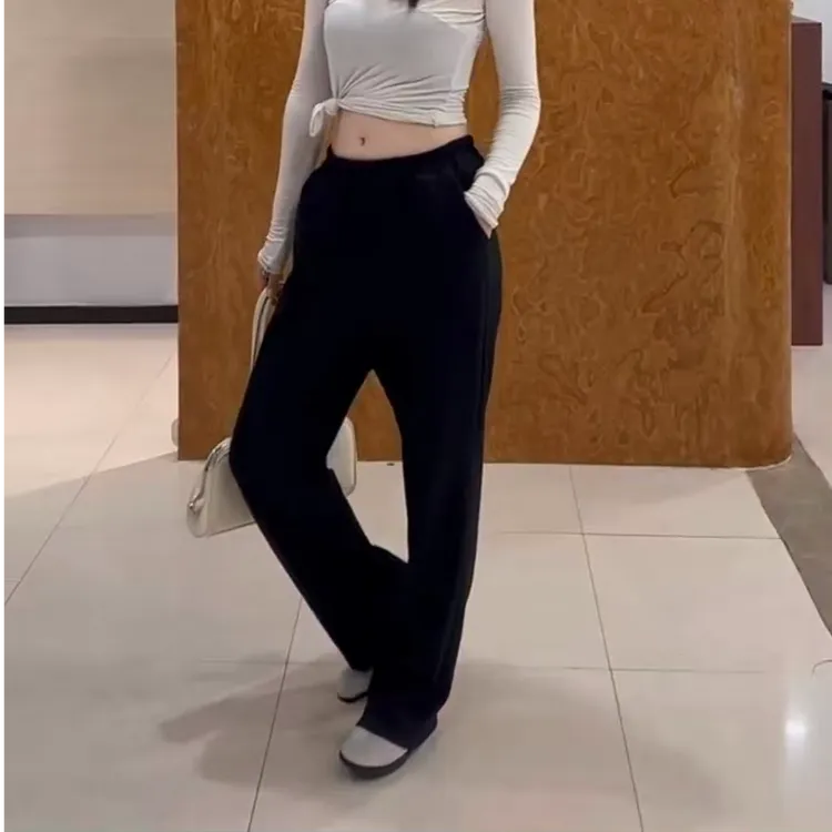 秋冬款时尚百搭特体大码松紧腰260斤可穿休闲裤9577