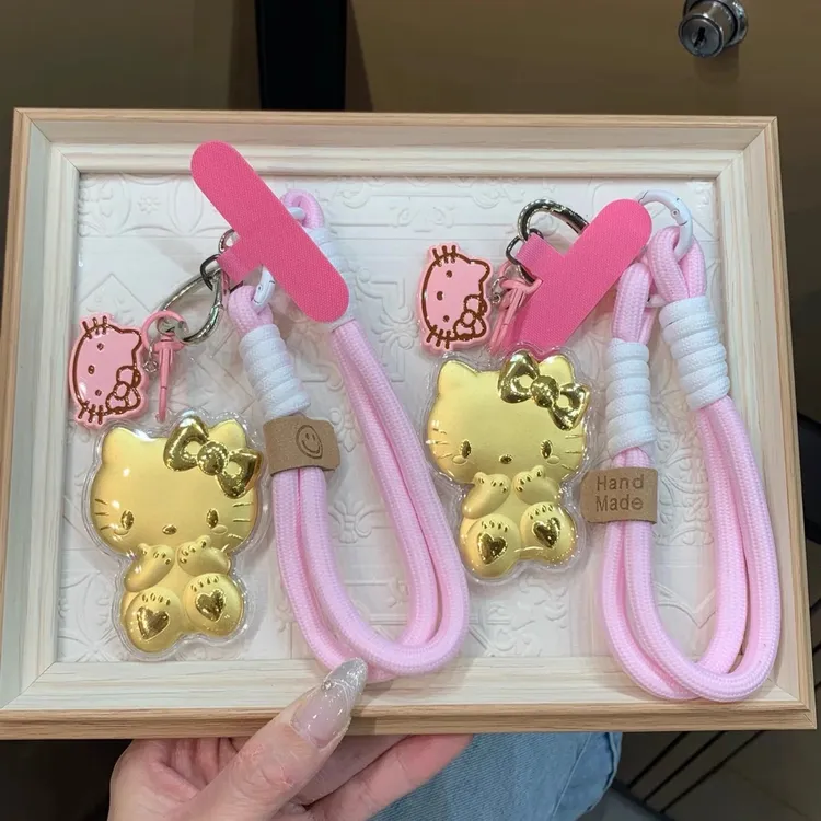 足金999KT猫手机链黄金钥匙扣链包包挂饰车挂饰送女友礼物伴手礼