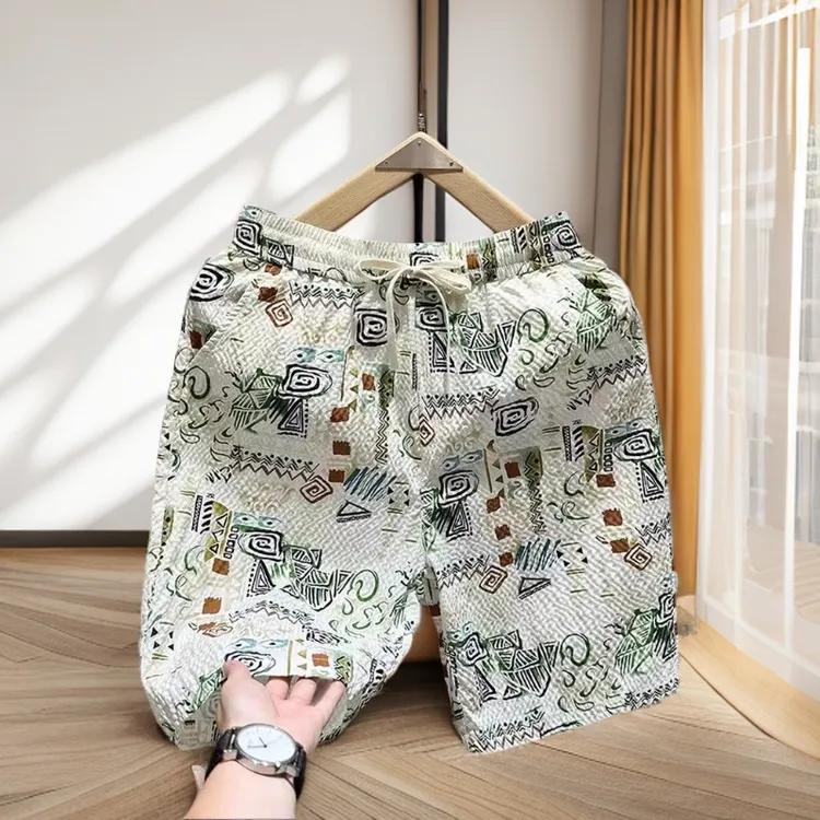 仓石一树短裤男夏季潮牌宽松大码男士印花速干休闲裤轻奢痞帅男装