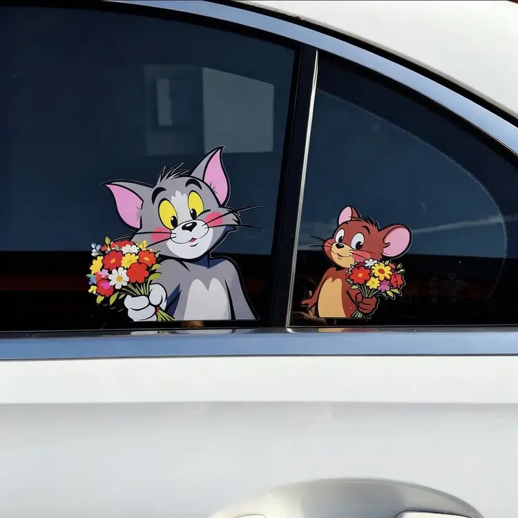 【皮卡】猫和老鼠车贴汽车车身车窗玻璃装饰贴纸卡通可爱摩托车贴纸