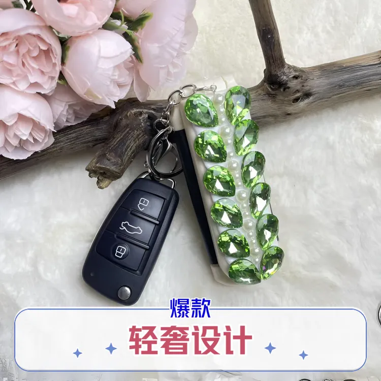 新款镶钻便携随身迷你折叠气囊梳刘海专用折叠带镜子一体小梳子